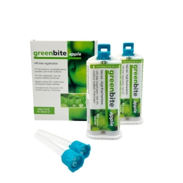 Материал стоматологический для регистрация прикуса Greenbite apple, DETAX, база, катализатор 2 х 50 мл, смесительные канюли 8 шт, контурные насадки 8 шт