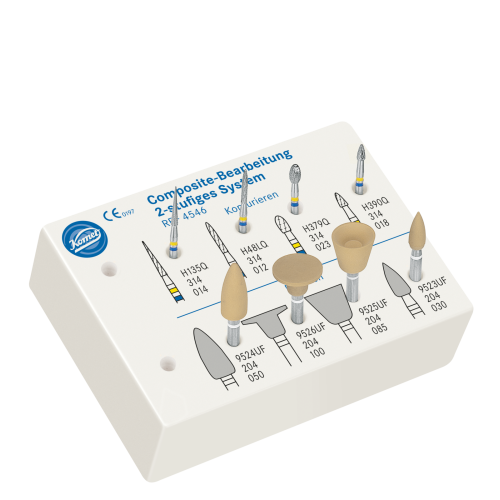 Набор для двухэтапной обработки и полирования композита